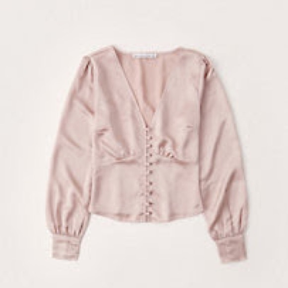 BRAND NEW Abercrombie long sleeve satin top - Picture 3 of 5